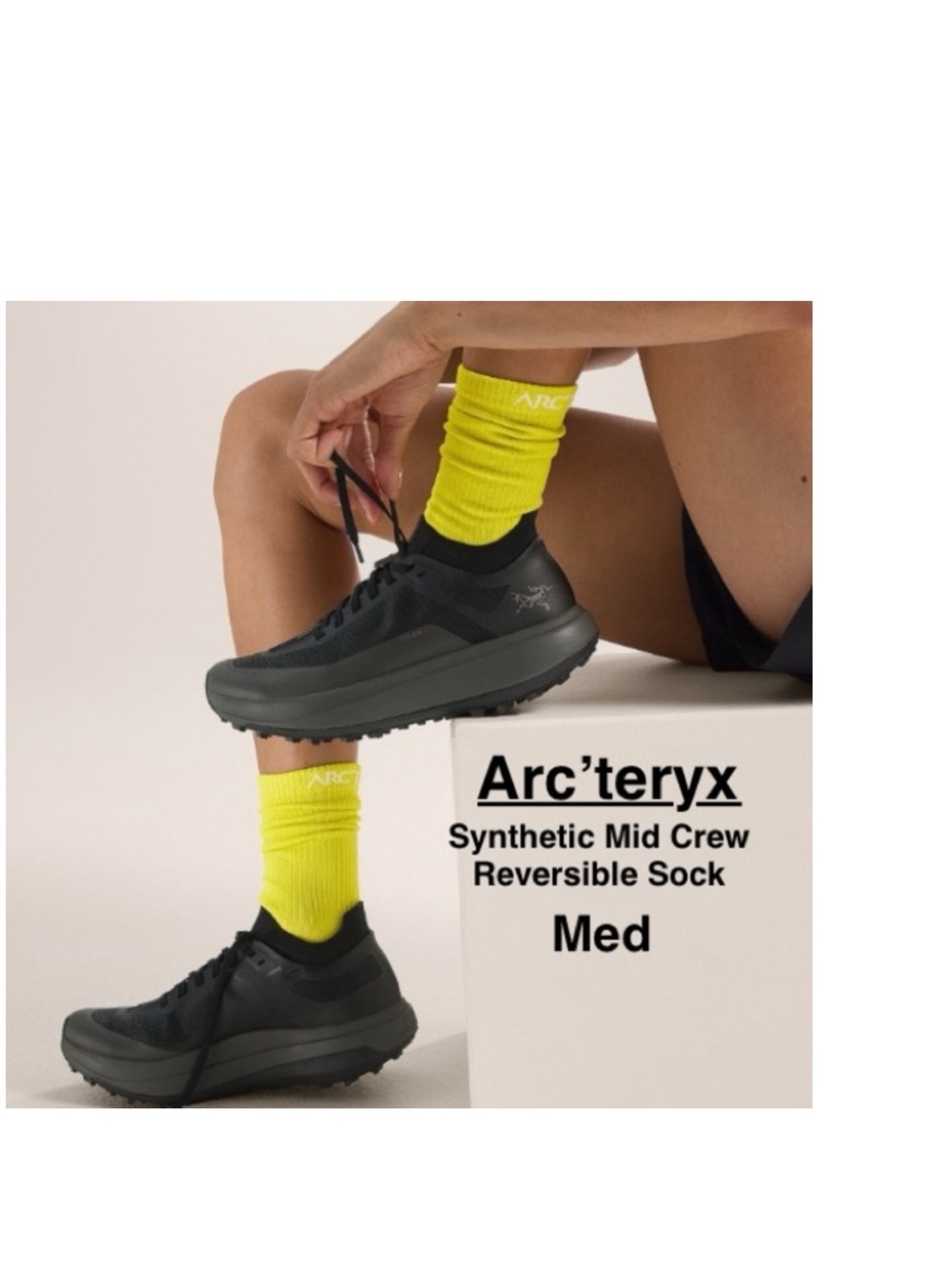 Arc'teryx Synthetic Mid Crew Reversible Sock Size M fit 7-9.5 no damage ⭐️⭐️⭐️⭐️